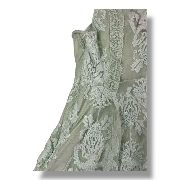 Free People Reign Over Me Sea Green Lace Mini Dress Size Small - Picture 7 of 7